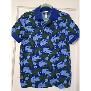 Lacoste X Minecraft Unisex Polo Shirt Sz Small Blue & Green